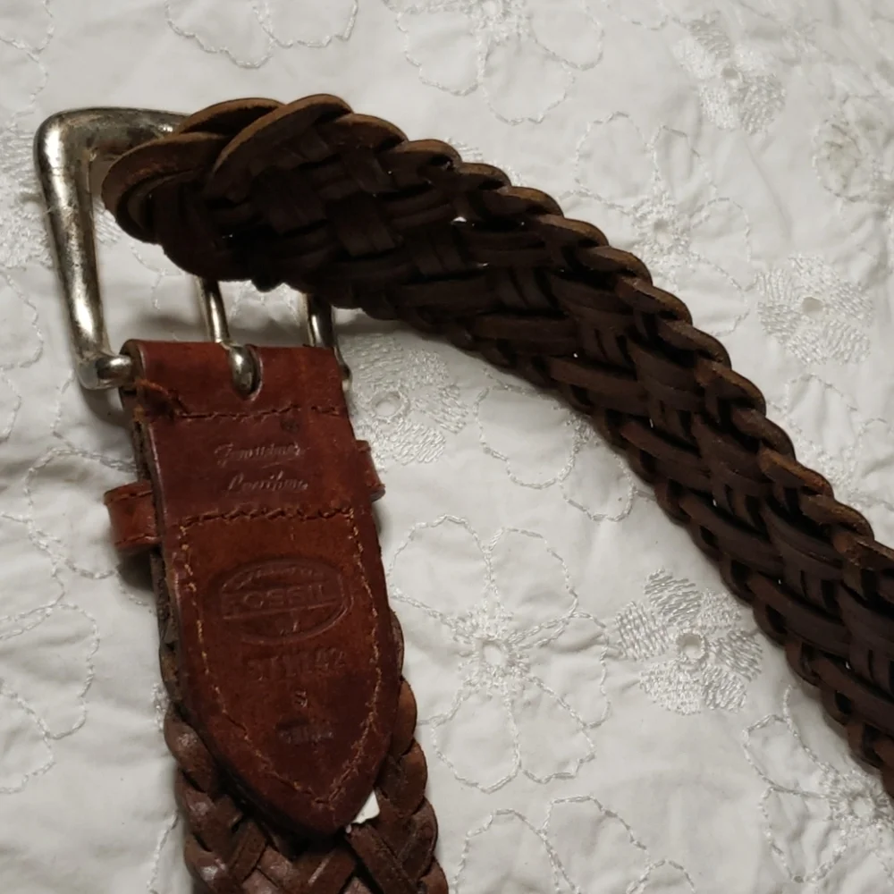 Fossil genuine braided leather woman belt S